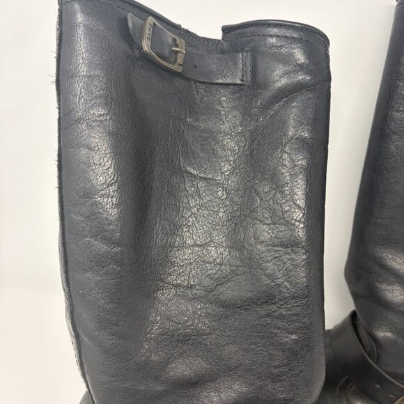 Frye Veronica Slouch Boots tall black leather 10 women's - Picture 4 of 16
